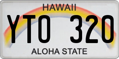 HI license plate YTO320