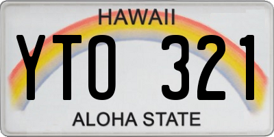 HI license plate YTO321