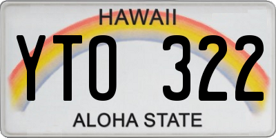 HI license plate YTO322