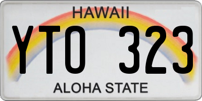 HI license plate YTO323