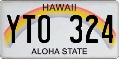 HI license plate YTO324