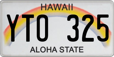 HI license plate YTO325