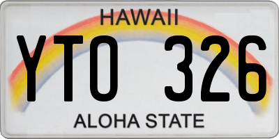 HI license plate YTO326