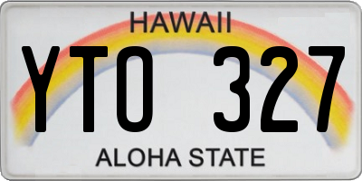 HI license plate YTO327