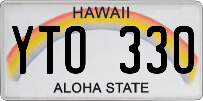HI license plate YTO330
