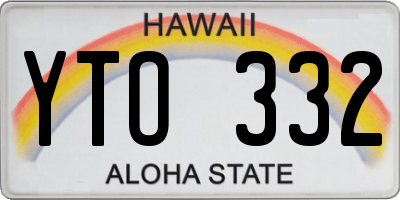HI license plate YTO332