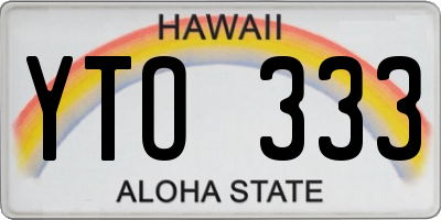 HI license plate YTO333