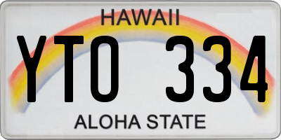 HI license plate YTO334