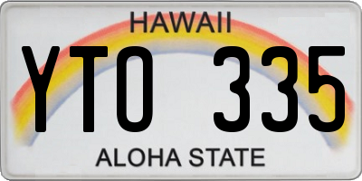 HI license plate YTO335