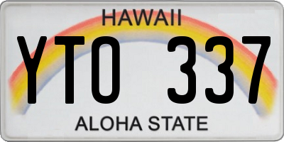 HI license plate YTO337