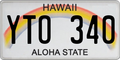HI license plate YTO340