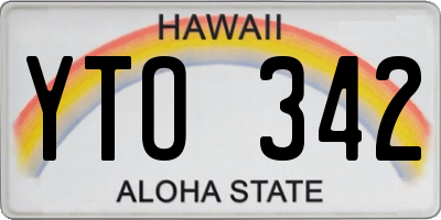 HI license plate YTO342