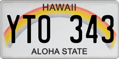 HI license plate YTO343