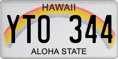 HI license plate YTO344