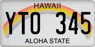HI license plate YTO345