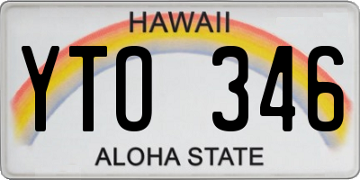HI license plate YTO346