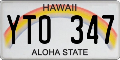 HI license plate YTO347
