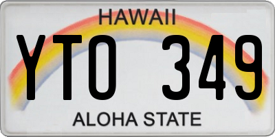 HI license plate YTO349