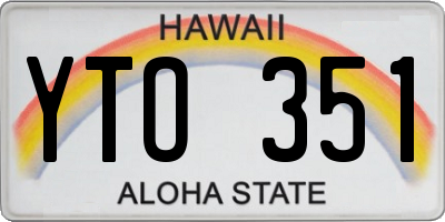 HI license plate YTO351