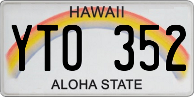 HI license plate YTO352