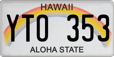 HI license plate YTO353