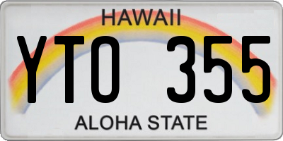 HI license plate YTO355