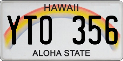 HI license plate YTO356