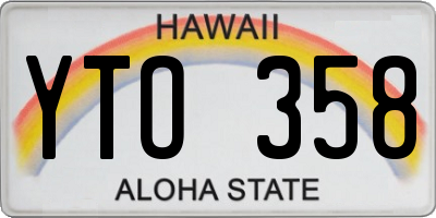 HI license plate YTO358