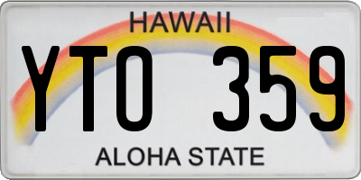 HI license plate YTO359
