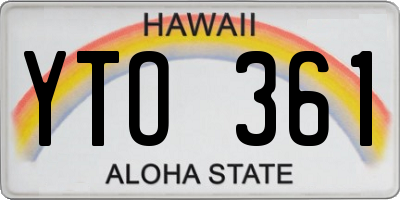 HI license plate YTO361