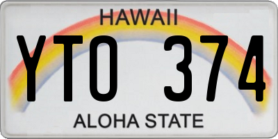 HI license plate YTO374