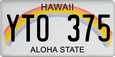 HI license plate YTO375