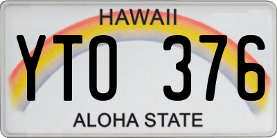 HI license plate YTO376