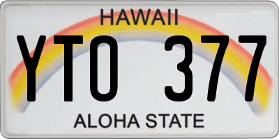 HI license plate YTO377