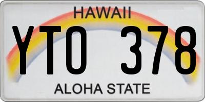 HI license plate YTO378