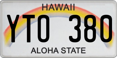 HI license plate YTO380