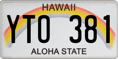 HI license plate YTO381