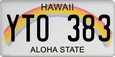 HI license plate YTO383