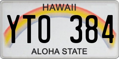 HI license plate YTO384
