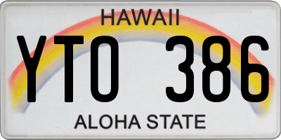 HI license plate YTO386