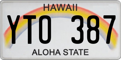 HI license plate YTO387
