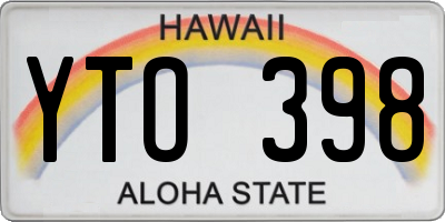 HI license plate YTO398