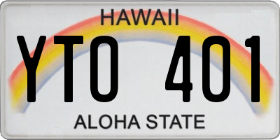 HI license plate YTO401