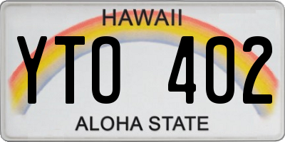 HI license plate YTO402