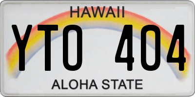 HI license plate YTO404
