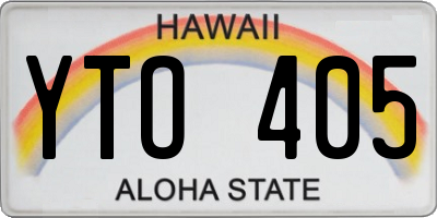 HI license plate YTO405