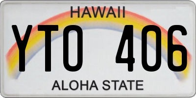 HI license plate YTO406