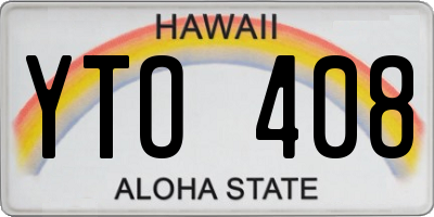 HI license plate YTO408