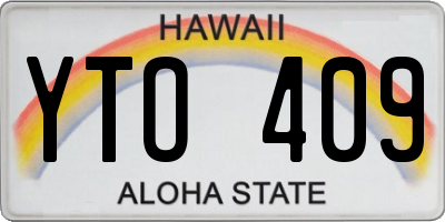 HI license plate YTO409