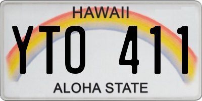 HI license plate YTO411